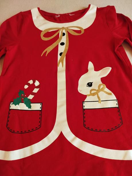 Vianočné tričko s dlhým rukávom, h&m,134