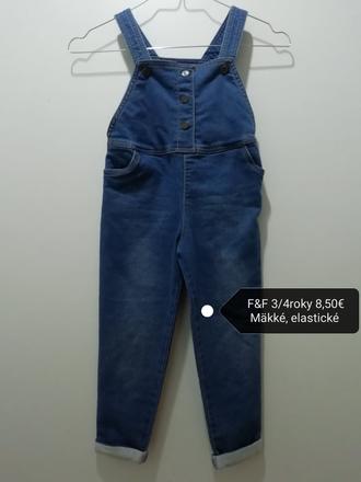 Modré bavlnené rifle na traky, f&f,104