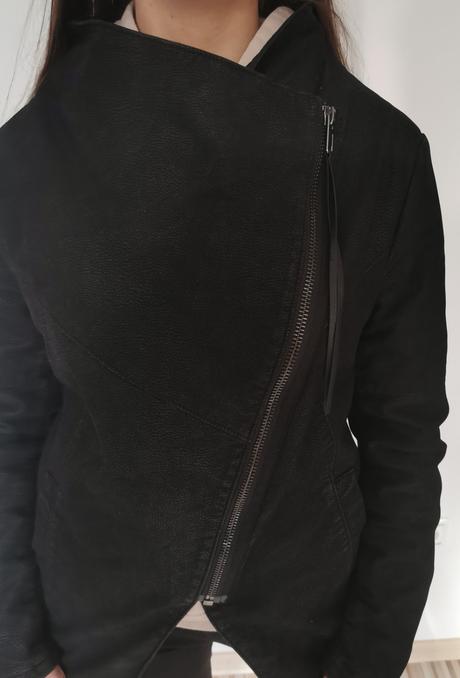 Krátka bunda z brúsenéj kože, takko,42