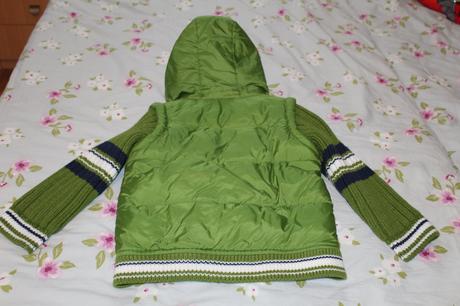 Zelená bundička next s pletenými rukávmi 98, next,98