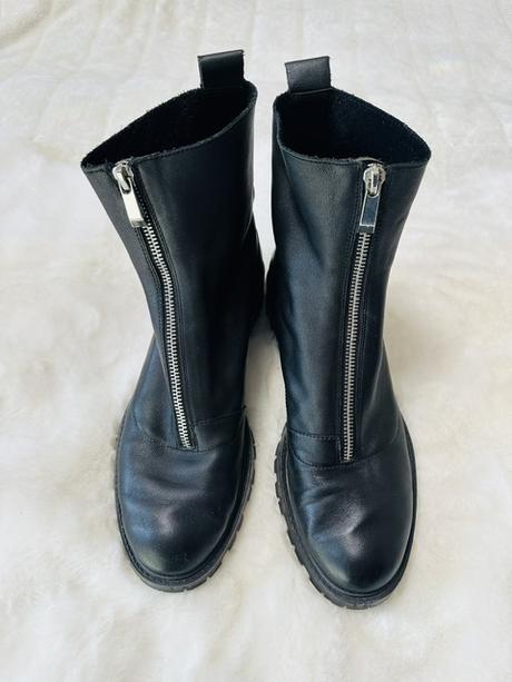 Čierne mäkučké kožené workery zn. zara, zara,39