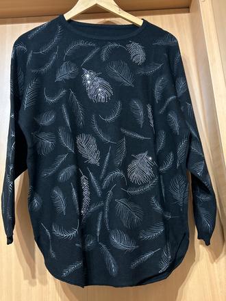 Elegantný pulóver s pierkami, xl