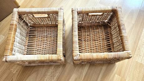 Pevný prútený košík, prírodný vzhľad, 1ks,