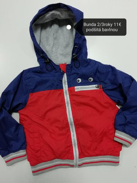 Červeno-modrá prechodná bunda, 98