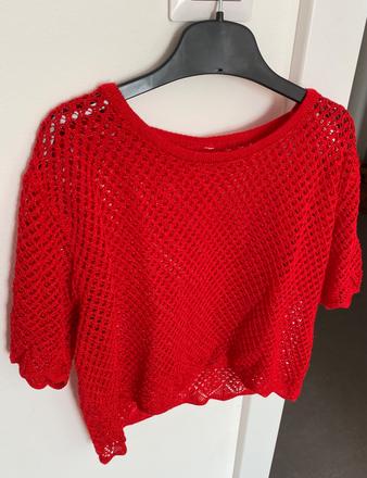 Hačkováný crop top, s