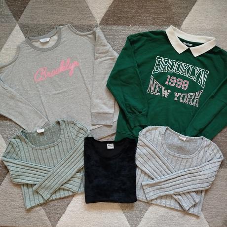 Tenké mikiny a svetríky 5ks, 140–152