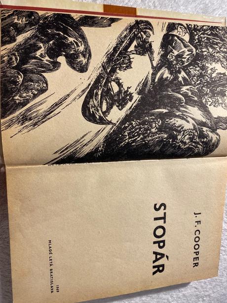 Retro stará kniha stopy j.f.cooper stopár,
