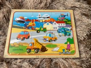 Drevené puzzle 2ks,