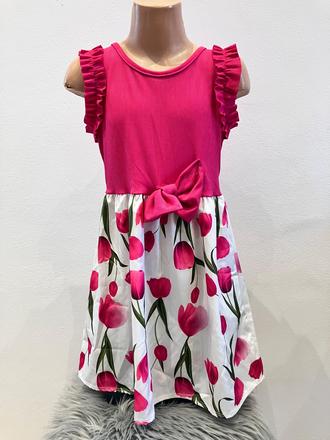 Dievčenské kvetované šaty (8r.), 128