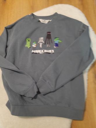 Minecraft mikina nenosená 158/164, h&m,158