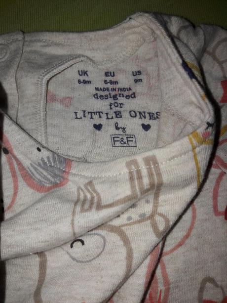 Legínky + 3 tričká 6-9 mesiacov, f&f,68