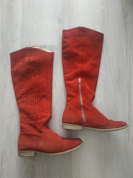 Čižmy z brúsenej kože, 36, 36