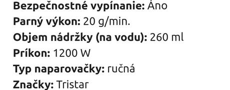 Naparovač odevov tristar, 
