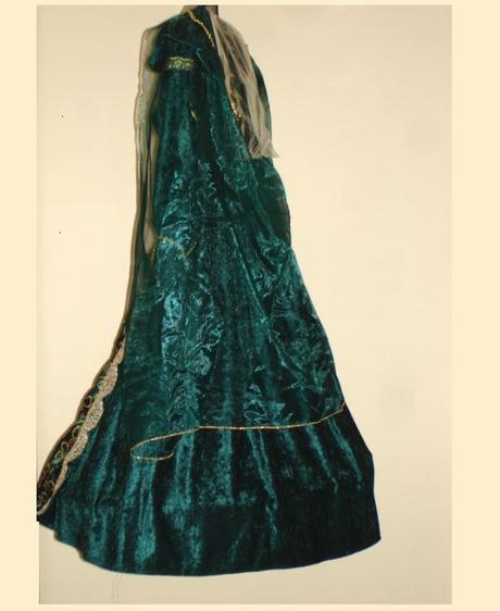 Kostým "princezná" - zelené šaty 5-6rokov,