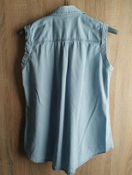 Bavlnená rifľová blúzka, h&m,l