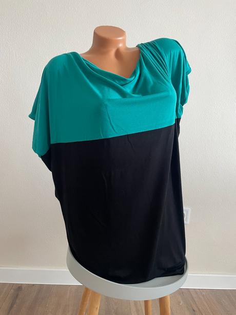 Zeleno čierny viskózový top, l/xl, xl