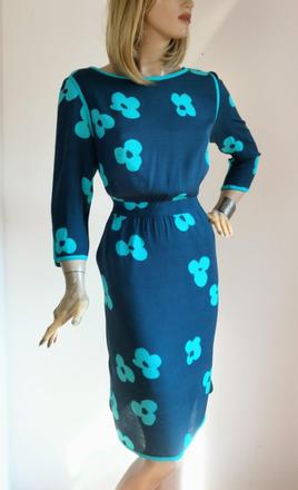 Modro-tyrkysové šaty boden 40, 40