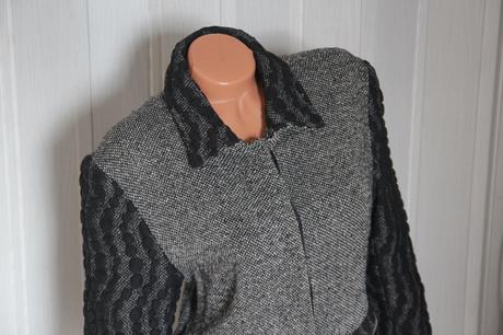 Štýlový šedo čierny kabát l, l