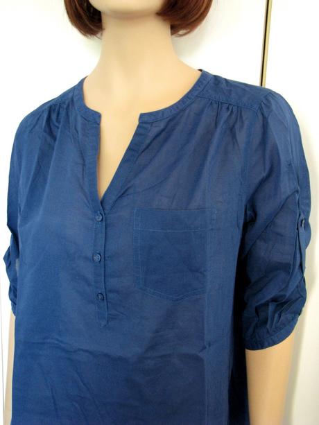 Tenká bavlnená tmavomodrá blúzka, l