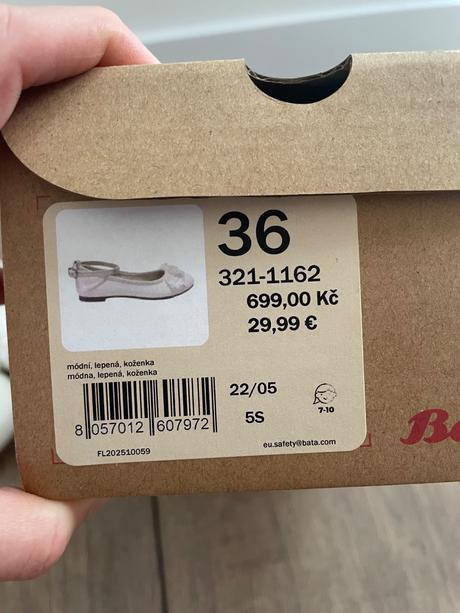 Balerínky, baťa,36