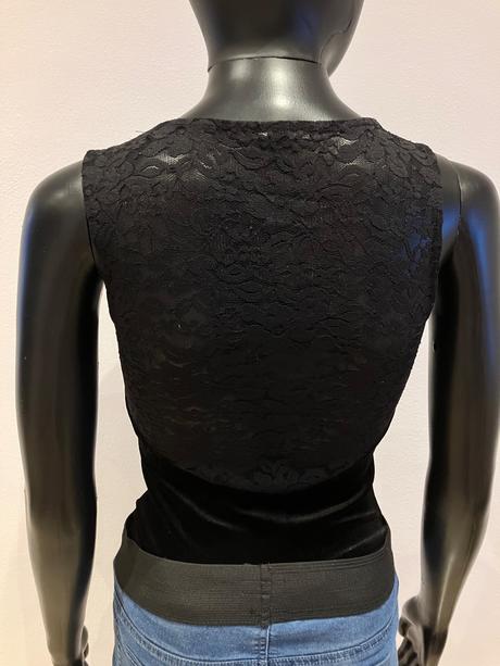 Zamatové body s čipkou (xs), tally weijl,xs