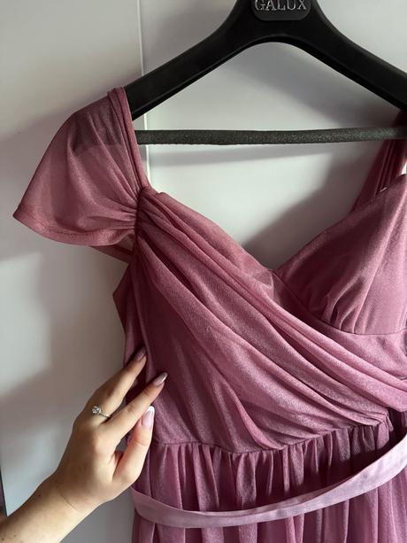 Ružové dlhé spoločenské šaty, m