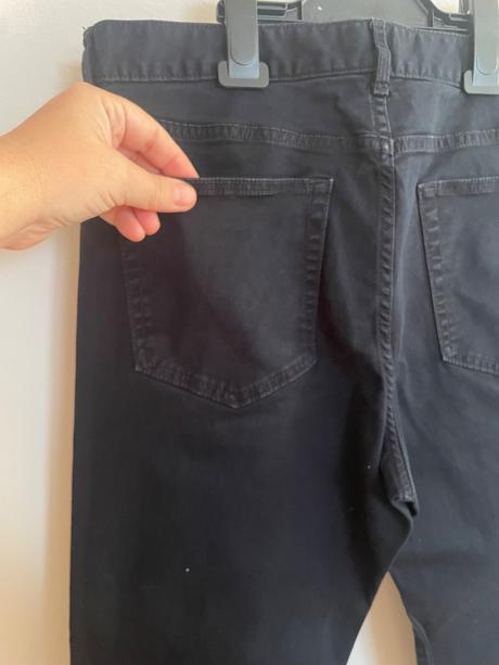 Tmavomodre slim fit nohavice h&m, h&m