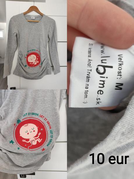 Tehotenske tričko - dlhý rukáv - ľúbime, m