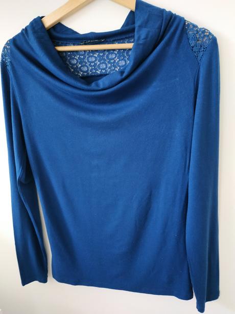 Tmavomodre tricko s cipkou orsay, vel. 36, orsay,36