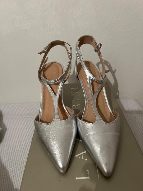 Strieborne sviatocne silvestrovske topanky, 38