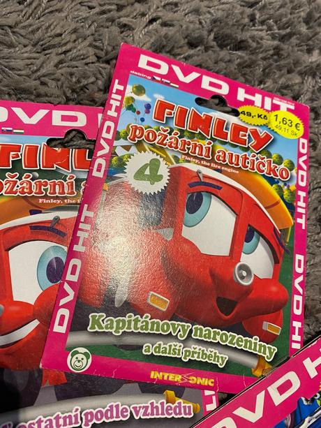 Dvd autíčka 6,8 a finley požární autíčko 0,4,7,8, 
