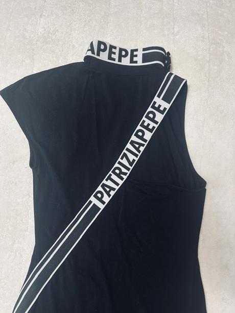 Dlhé čierne asymetrické letné šaty patrizia pepe, m