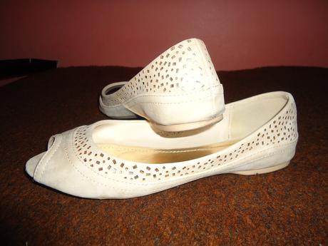 Hnedé balerínky s otvorenou špičkou, 36