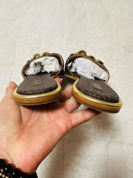 Hnedé šľapky s retiazkou zn. michael kors originál, michael kors,39