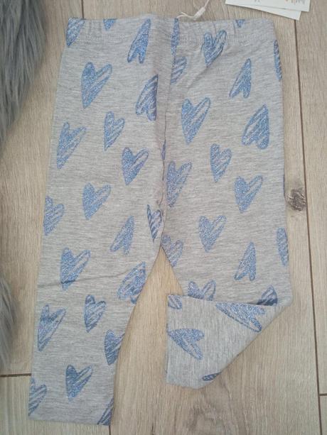 Dievčenské sivé legíny so srdiečkami (9-12 mes.), fagottino,74