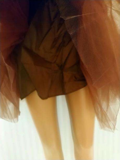 Dámska tmavo hnedá 6 vrstvová tylová sukňa, s,m,l, l / m / s