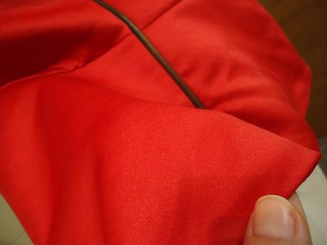 Saténový červený peplum top, zara,m