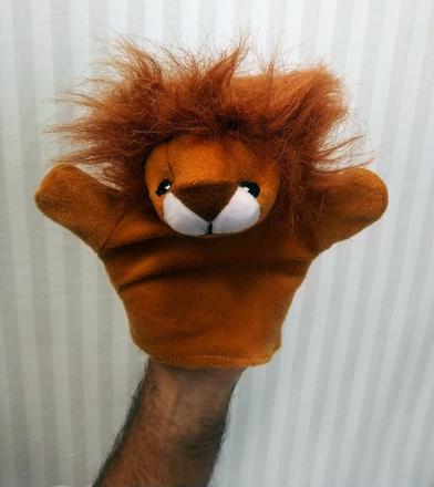 Plyšová maňuška na ruku levík, 20 cm, 