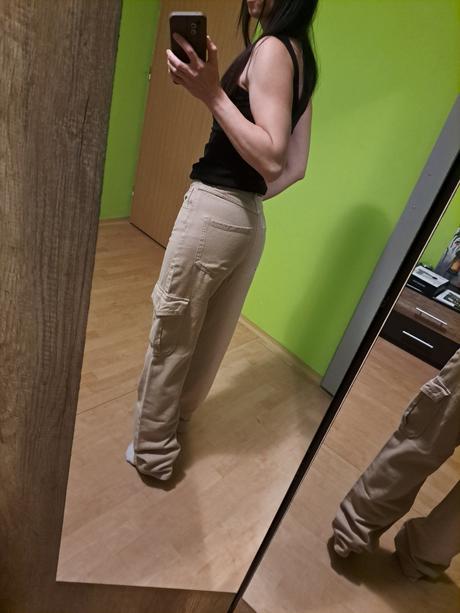 Hnedé nohavice cropp, xs