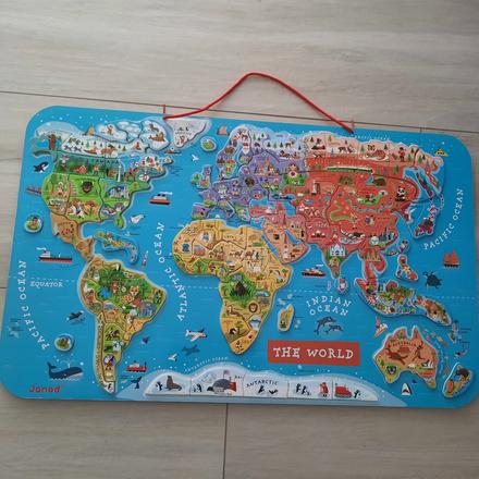 Magnetická mapa puzzle 43x70 janod,