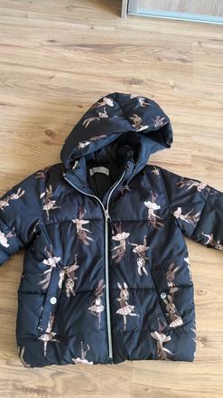 Zimná bunda baletka zajacik, h&m,128