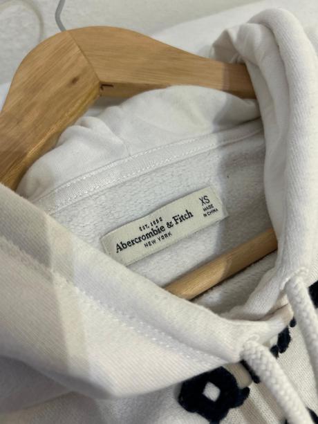 Abercrombie 1892 biela mikina, abercrombie&fitch,xs