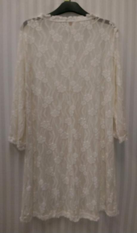 Dámsky predĺžený krémový priesvitný top, cream, xl, xl