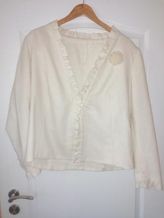 Vlnené smotanové sako l/xl, xl