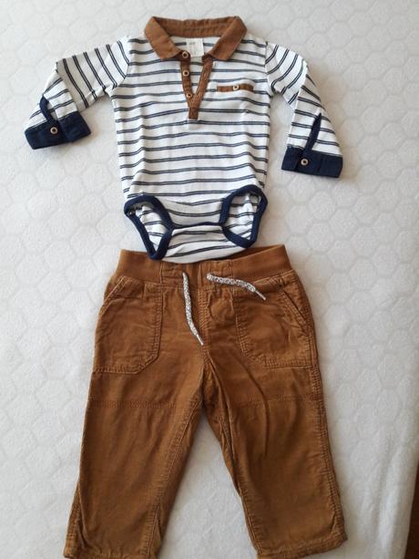 Komplet body+podsite nohavice, h&m,68