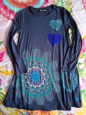 Predĺžené tričko 122/128, desigual,122
