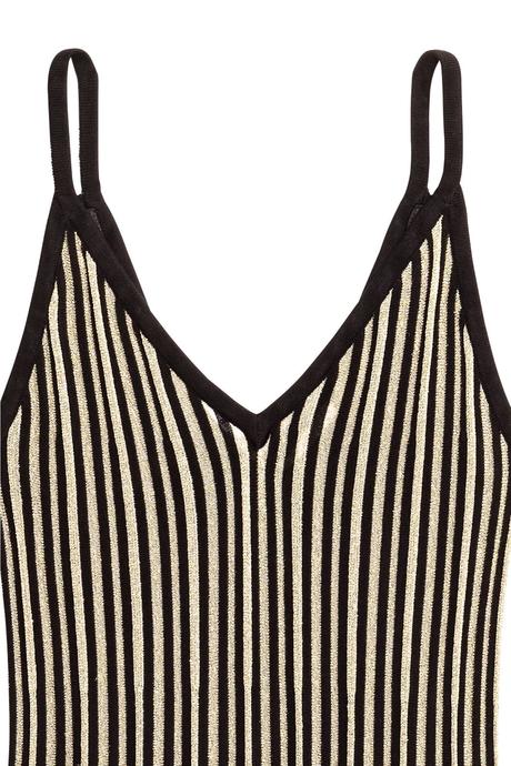 Šaty na ramienka h&m, veľ.xs čierno-zlaté, h&m,xs