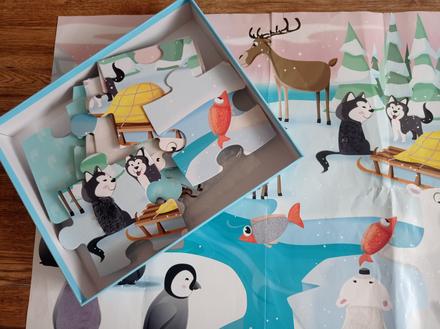 Textúrové puzzle janod -život na ľade, 