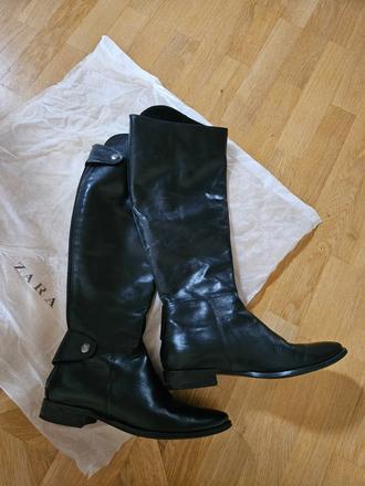Čierne kožené čižmy zara 40, zara,40