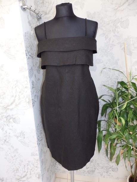 Luxusne lanove saty,čiernej farby,s podsivkou,vyso, 34